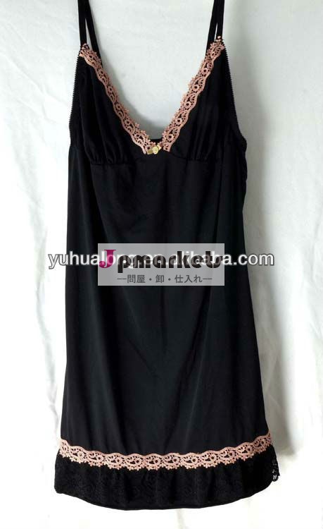 #15- 0022013素敵な女性の新しい設計黒スカートパジャマ／ナイト/カミチアダノッテ問屋・仕入れ・卸・卸売り