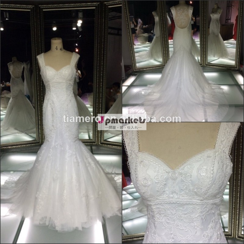 最新のドレスのデザイン2014年アップリケレースキャップスリーブの恋人のウェディングドレスのパターン/美しい花のセクシーなバックのウェディングドレス問屋・仕入れ・卸・卸売り
