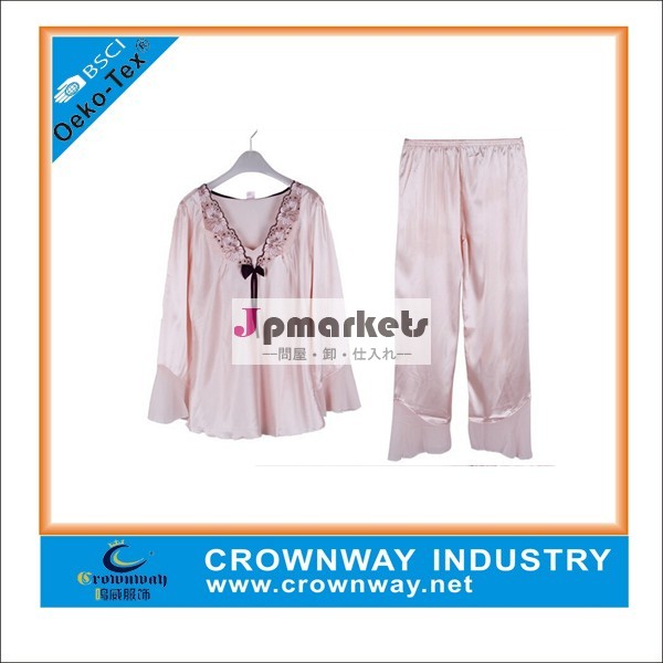 セクシーな透明な絹のパジャマ、 女性パジャマパジャマセット問屋・仕入れ・卸・卸売り