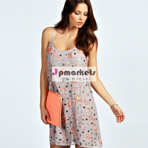卸売ドレスファッション袖なしv- ネックライン2014年夏のドレス問屋・仕入れ・卸・卸売り