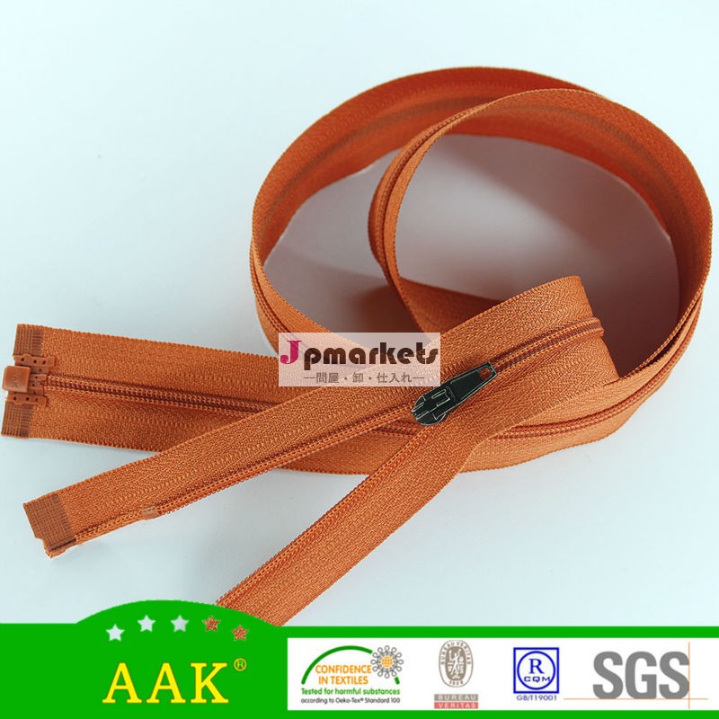 オレンジ色のテープ#3aakジッパーナイロンジッパーを分離するコイルジッパーを分離する中国ジッパー工場問屋・仕入れ・卸・卸売り