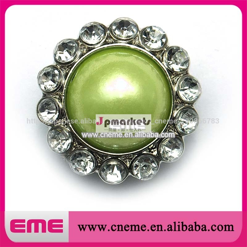 優雅な円形の銀水晶宝石類のアクリルストーンファッション緑ボタン問屋・仕入れ・卸・卸売り