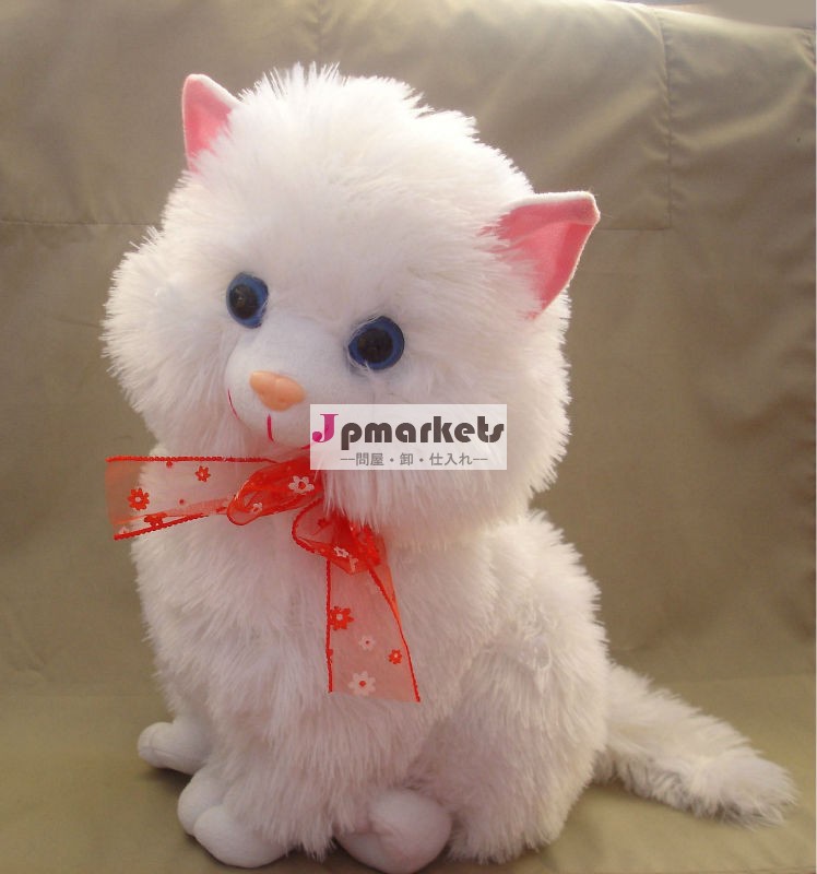 動物の人形白い座っオルゴール付猫ペットの人形子供女の子のための新しい2014年問屋・仕入れ・卸・卸売り