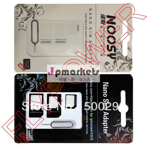 黒と白41のナノsimカードアダプター、 マイクロsimアダプタ+イジェクトピンiphone5の小売りのパッキングに5g44g4s問屋・仕入れ・卸・卸売り