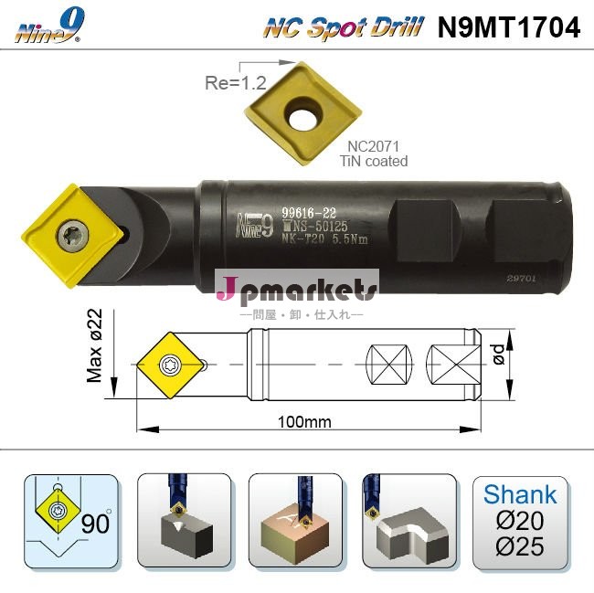 N9 MT1704のindexable挿入物が付いているNine9 NCの点のドリル問屋・仕入れ・卸・卸売り