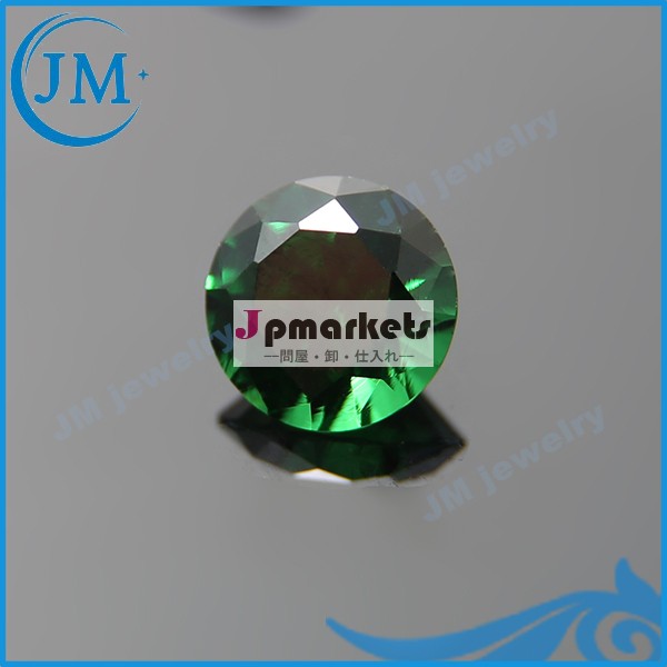 jm魅力的な形状の結晶エメラルドラウンドcz石ペンダント用問屋・仕入れ・卸・卸売り