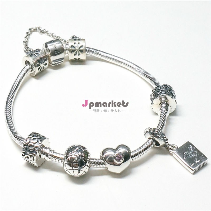 ファッションブレスレットジュエリーのトレンド2014年ホットebay925ファッションシルバーブレスレット問屋・仕入れ・卸・卸売り