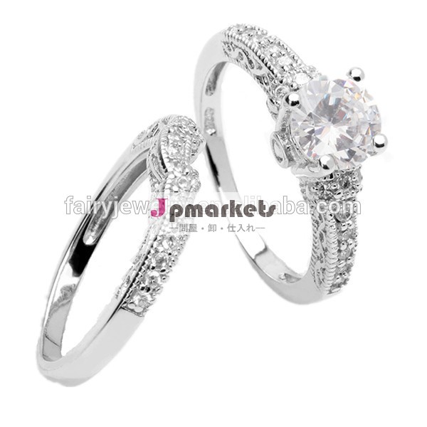 最新の結婚指輪の925スターリングシルバージルコンの結婚指輪問屋・仕入れ・卸・卸売り