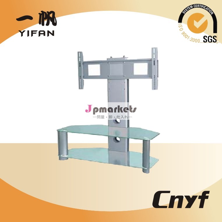 Modern designed metal and glass lcd tv stand with two shelfs問屋・仕入れ・卸・卸売り