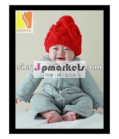 100%handニットの冬の羊毛質の赤ん坊のだぶだぶの帽子問屋・仕入れ・卸・卸売り