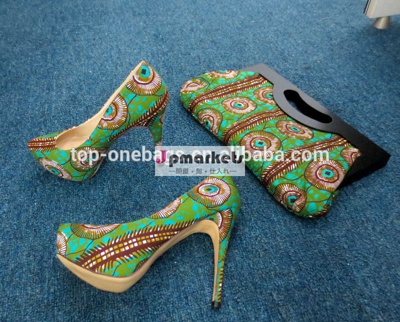 アフリカの靴高品質のファッションアンカラアフリカンワックスプリントシューズ問屋・仕入れ・卸・卸売り