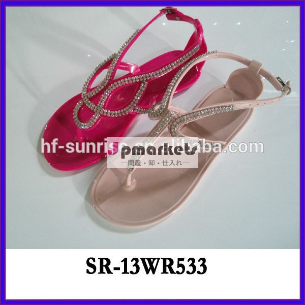 Sr- 13wr533熱い販売カラフルなゼリーの靴女性pvcプラスチックpvcゼリークリスタルサンダルゼリーの靴卸売問屋・仕入れ・卸・卸売り