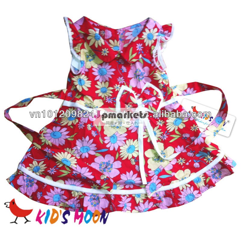 株式のドレスの女の赤ちゃん別の色と印刷された花の子供のパーティー服を着て2013まとった子供のための新しいファッション問屋・仕入れ・卸・卸売り