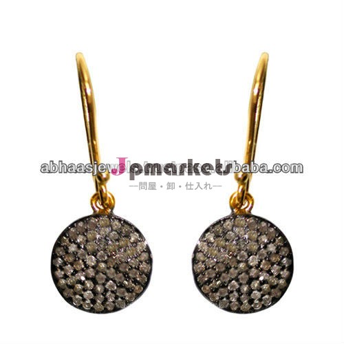 925スターリングシルバーダイヤモンドフックピアス、 ファッションearringsjewelry14kゴールドダイヤモンドフック、 wholeasler手作りジュエリー問屋・仕入れ・卸・卸売り