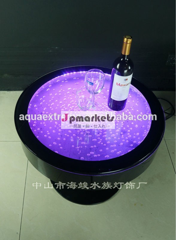 美しい丸棒のテーブル、 幻想的なledライトと水バブル移動テーブル問屋・仕入れ・卸・卸売り