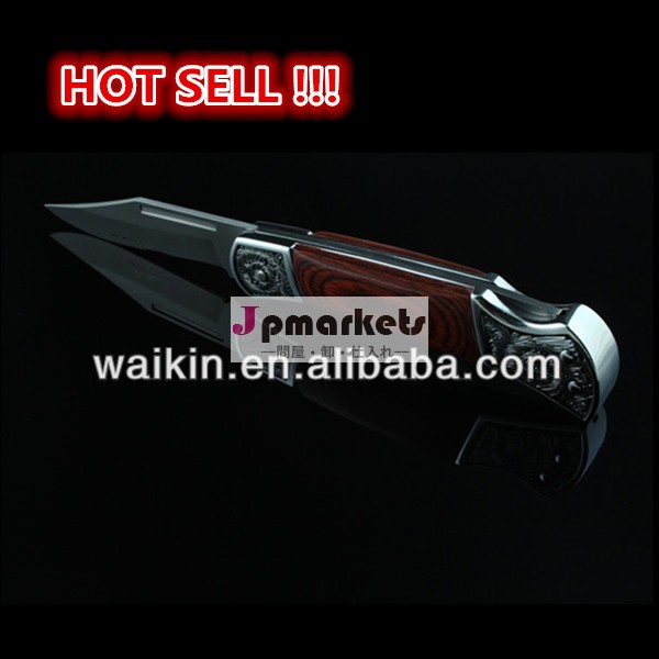 3cr13s/s刃安全なロックバックpakka伝統的な木製ハンドルのポケットナイフ問屋・仕入れ・卸・卸売り