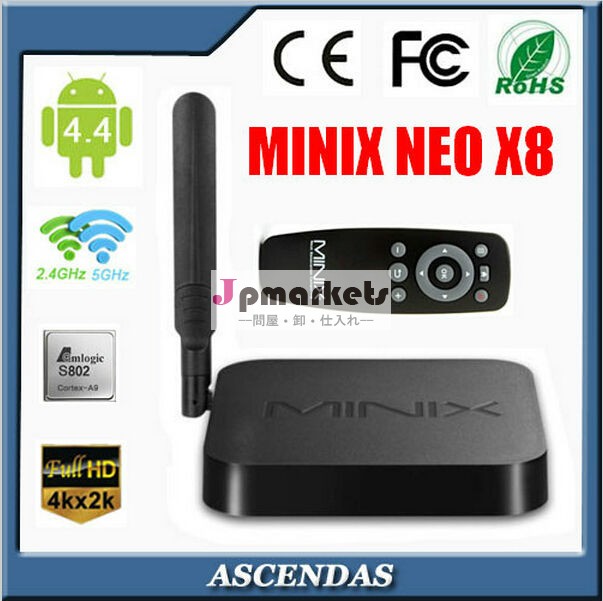 Minixネオx82014年新しいクアッドコアamlogics802xbmcをグーグルメディアプレーヤーiptv4.4.2スマートキットカットのミニpcアンドロイドテレビボックス問屋・仕入れ・卸・卸売り