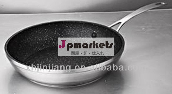 耐久性のあるステンレス鋼jjx-fy346マーブルコーティングフライパン問屋・仕入れ・卸・卸売り