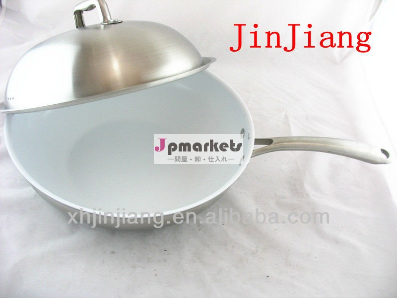 耐久性のある磁器jjx-cw318caoted鋳鋼中華鍋調理器具問屋・仕入れ・卸・卸売り