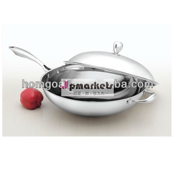 食品グレード卸売3プライ32センチメートルステンレス鋼大型で中華鍋s/s蓋( oe- 0232)問屋・仕入れ・卸・卸売り