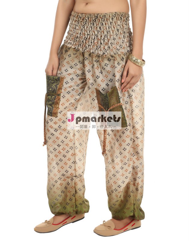 ポケット付きのズボンをハーレム、 artsilkはパンツの女性のための、 女性のためのデザイナーのズボンを問屋・仕入れ・卸・卸売り