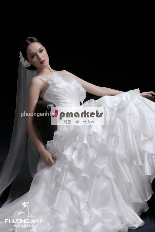gr4122014年新しいスタイルは、 フリルシフォンウェディングドレスの花嫁衣装問屋・仕入れ・卸・卸売り