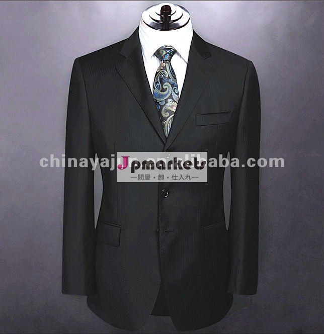 黒トレンディなファッションの男性用スーツフォーマルスーツ2014年最新のスタイルファッションフォーマルスーツoemサービス問屋・仕入れ・卸・卸売り