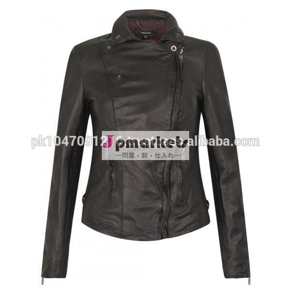 女性のバイカースタイルマーロンmonteria茶色の本革のジャケットのオートバイのすべてのサイズ問屋・仕入れ・卸・卸売り