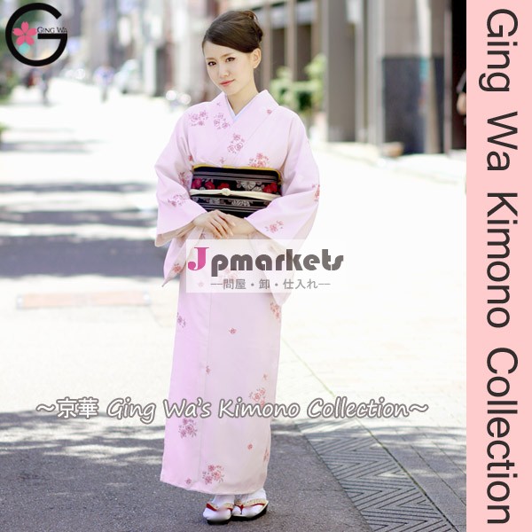 伝統的な日本の本格的な着物をどりダンス衣装販売のパーティードレスピンクの日本女性の光の梅袷衣装問屋・仕入れ・卸・卸売り