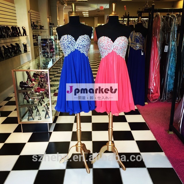 プラスのサイズの赤いcy3746ロイヤルブルー帝国2015帰郷ドレスvestidoドカクテルシフォン問屋・仕入れ・卸・卸売り