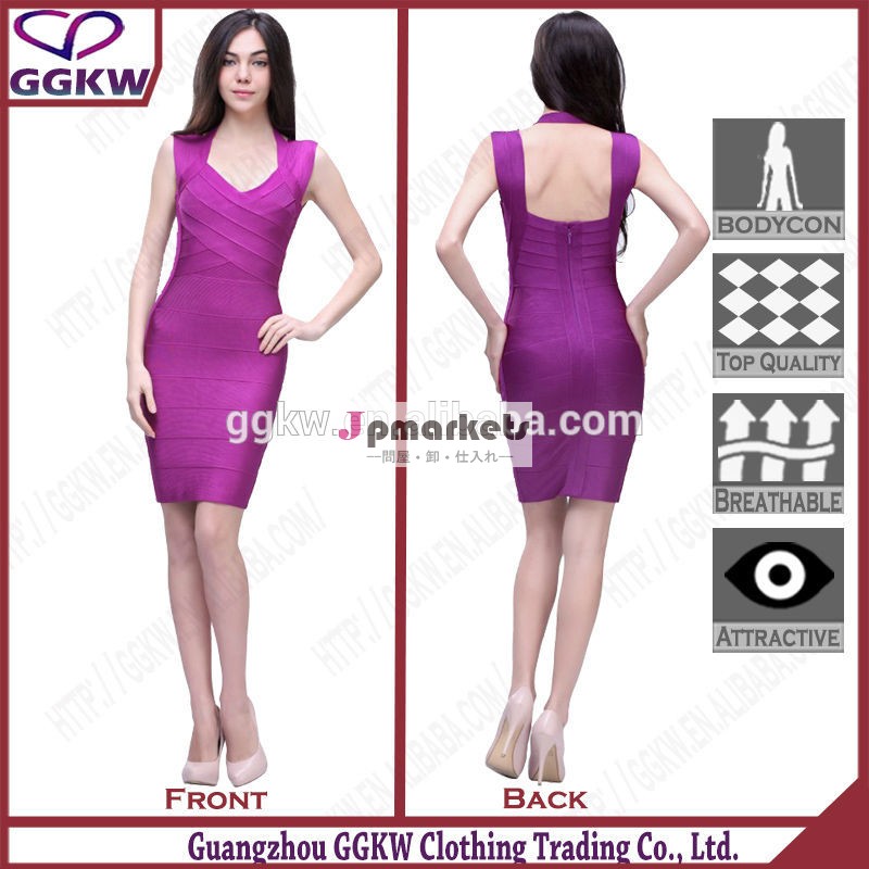 目の錯覚のbodyconドレス、 紫色のドレス靴のマッチ、 ドレスのための女性問屋・仕入れ・卸・卸売り