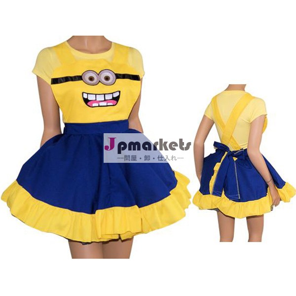卸売漫画despicable私2黄色と青女性のコスプレ衣装パフォーマンス衣装プリーツスカートピース- 1ドレス問屋・仕入れ・卸・卸売り