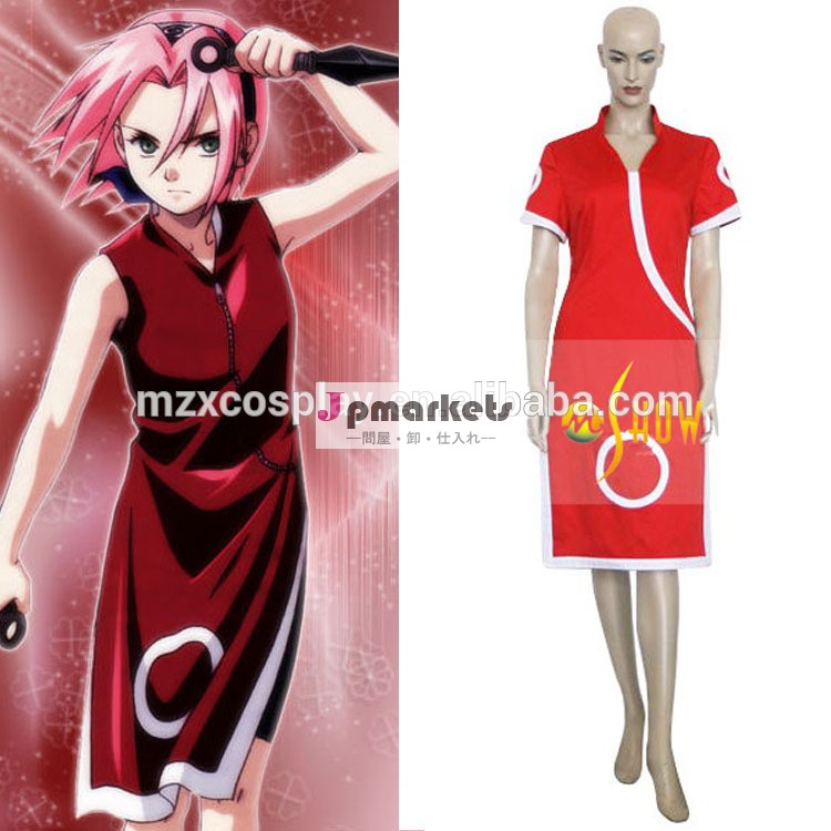 熱い販売のナルト春野サクラ2014年アニメコスプレ衣装販売ハロウィンクリスマスパーティー服カスタム問屋・仕入れ・卸・卸売り