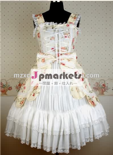 熱い販売の綿ノースリーブロリータワンピースパジャマファルバラ弓ハロウィンパーティの衣装クリスマス美しさのためのロングドレス問屋・仕入れ・卸・卸売り