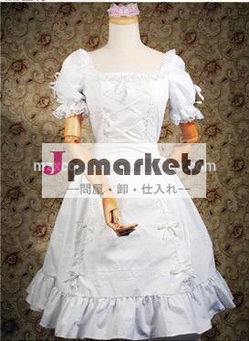 熱い販売の白い半袖かわいいファルバラ甘いロリータドレスハロウィンパーティの衣装クリスマス美しさのためのロングドレス問屋・仕入れ・卸・卸売り