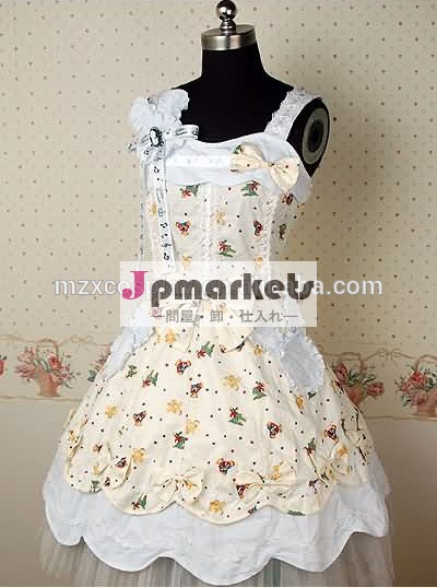 熱い販売の綿ノースリーブロリータワンピースパジャマかわいい弓ハロウィンパーティの衣装クリスマス美しさのためのロングドレス問屋・仕入れ・卸・卸売り