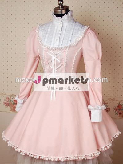 熱い販売の綿かわいい弓ピンクロリータドレスハロウィンパーティの衣装クリスマス美しさのためのロングドレス問屋・仕入れ・卸・卸売り