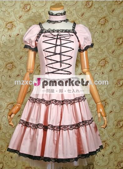 熱い販売のピンクかわいいショート袖甘いロリータドレスハロウィンパーティの衣装クリスマス美しさのためのロングドレス問屋・仕入れ・卸・卸売り