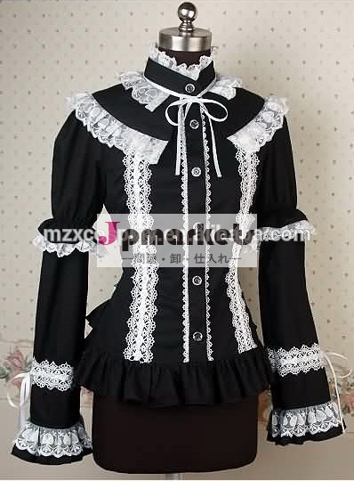 熱い販売のゴシック黒と白の長袖ロリータブラウスハロウィンパーティの衣装クリスマス美しさのためのロングドレス問屋・仕入れ・卸・卸売り