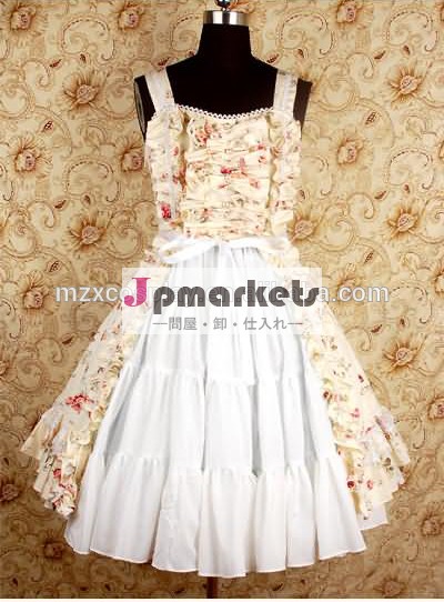 熱い販売のファルバラノースリーブシフォン弓甘いロリータドレスハロウィンパーティの衣装クリスマス美しさのためのロングドレス問屋・仕入れ・卸・卸売り