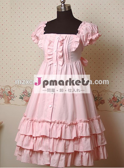 熱い販売のピンクかわいいファルバラロリータドレス半袖ハロウィンパーティの衣装クリスマス美しさのためのロングドレス問屋・仕入れ・卸・卸売り