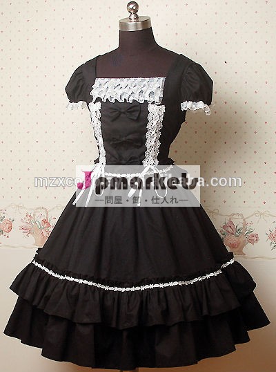 熱い販売のかわいいファルバラ弓ロリータドレス半袖ハロウィンパーティの衣装クリスマス美しさのためのロングドレス問屋・仕入れ・卸・卸売り