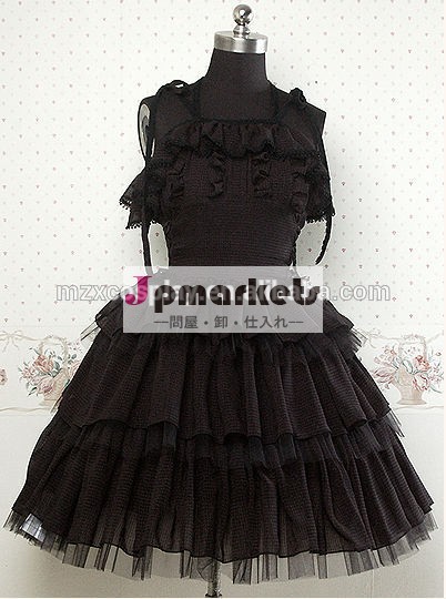 熱い販売のノースリーブシフォン黒甘いロリータドレスハロウィンパーティの衣装クリスマス美しさのためのロングドレス問屋・仕入れ・卸・卸売り