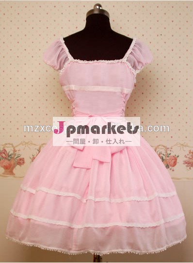 熱い販売のかわいいピンクの甘いロリータドレスシフォンハロウィンパーティの衣装クリスマス美しさのためのロングドレス問屋・仕入れ・卸・卸売り