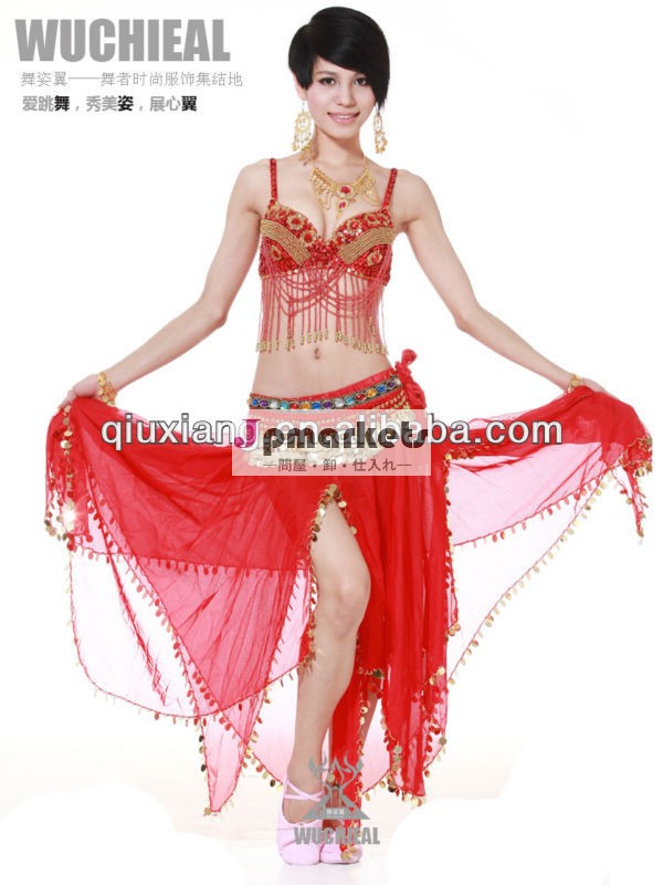 ベリーダンス衣装の少女のための、 ベリーダンスアパレル、 ダンスの練習の摩耗、 qxwqc1081問屋・仕入れ・卸・卸売り