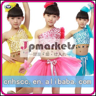 最新デザインの子供の女の子ラテンダンスのドレス女の子の片方の肩ヒョウラテンダンスのドレス問屋・仕入れ・卸・卸売り