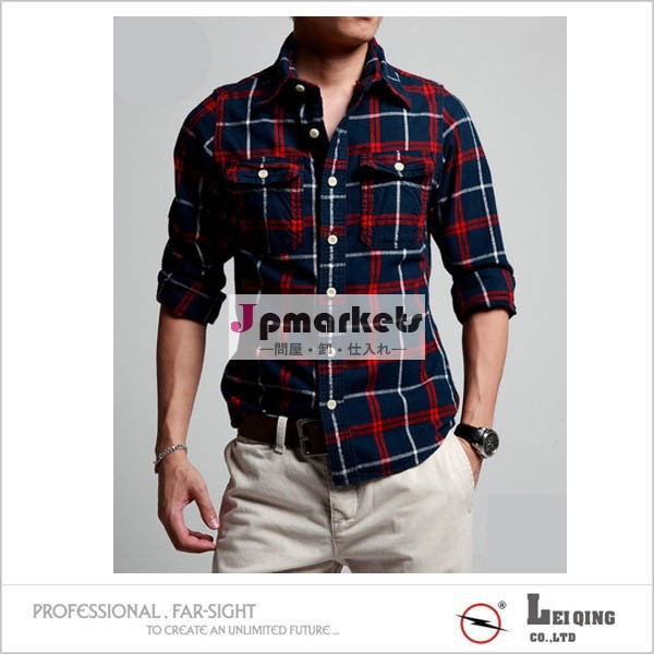 高品質2014年安い黒と赤のチェックシャツ、 ファブリックコットンチェックシャツ問屋・仕入れ・卸・卸売り