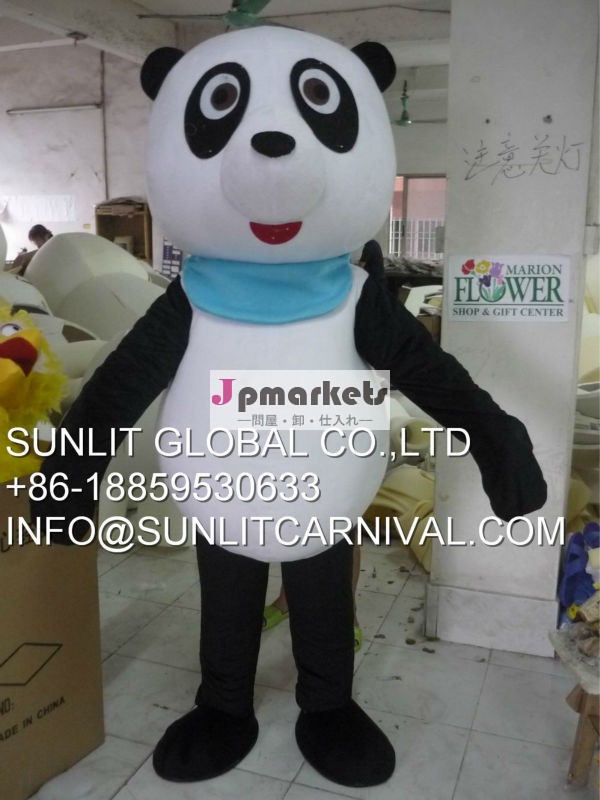 男女兼用ブルーネクタイカスタマイズされたパンダのマスコットの衣裳のパンダのマスコットの衣裳問屋・仕入れ・卸・卸売り