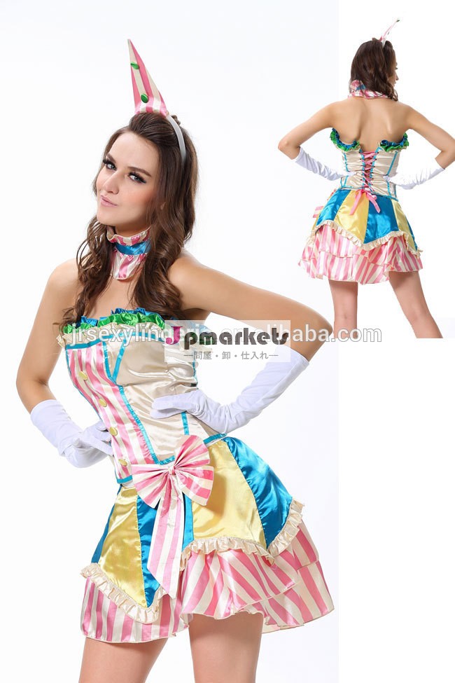 新しいデザインの女性用candylicious仮装衣装ピエロエキゾチックなセクシーな大人のコスプレハロウィン衣装アパレル問屋・仕入れ・卸・卸売り