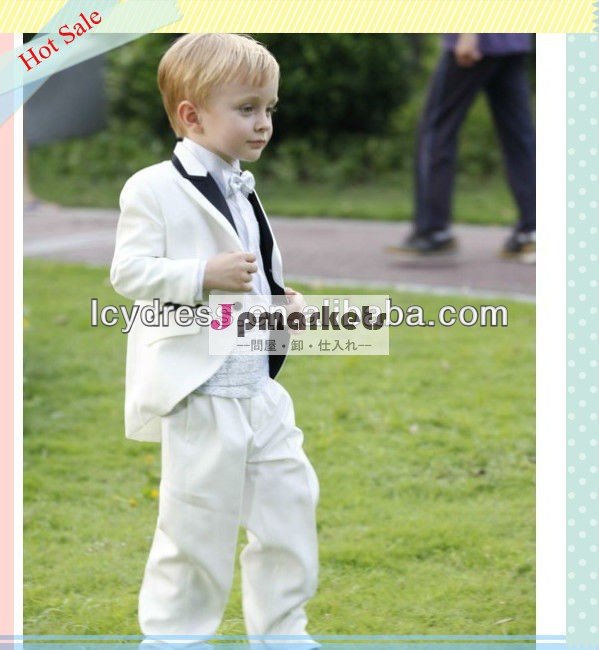 最も人気のある2013正式な白い赤ちゃん男の子タキシードスーツセットパーティーのために問屋・仕入れ・卸・卸売り